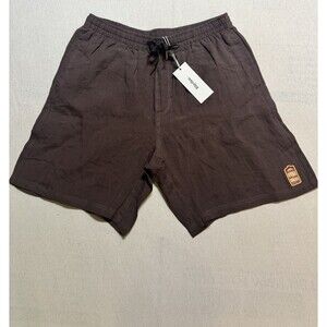 *BNWT* Rhythm Linen Pressed Petal Jam Shorts Brown Size 34 Embroidered Logo